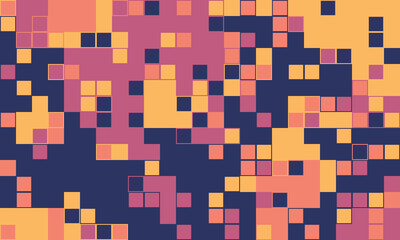 Abstract pixel art background.  Warmtoned geometric mosaic pattern ideal for website banners, tech presentations, or modern design projects.