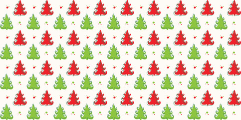 Flat design tree with festive Christmas patterns