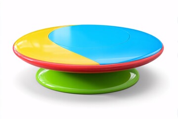 3D rendered balance board, set against a white backdrop with plastic design.