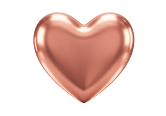 Isolated Rose Gold Heart Symbol of Love and Affection