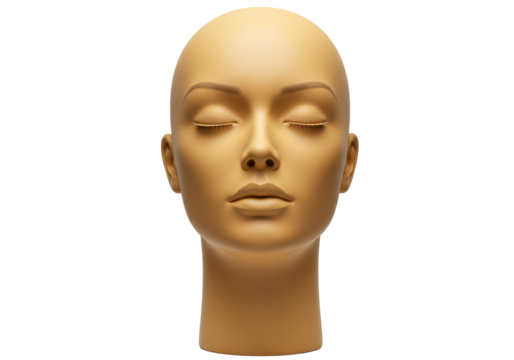 Isolated Mannequin Head Tan Skin Tone for Display