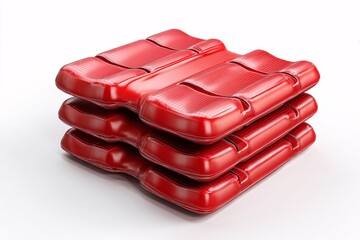 Rugby tackle pad in 3D, isolated on a white backdrop with cartoon plastic style.