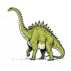 Fototapeta premium Brontosaurus dinosaur vector illustration isolated