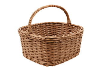 Isolated Wicker Basket Empty Container Storage Solution
