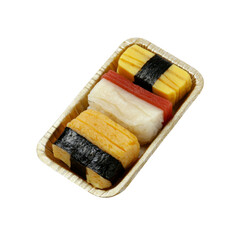Assorted Sushi in a Gold Take-Away Container