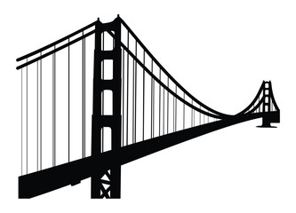 Iconic silhouette of Golden Gate Bridge design