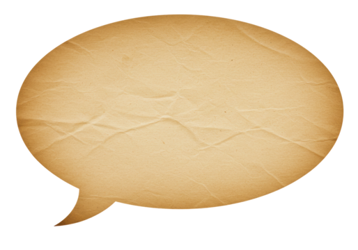 Isolated Round Paper Speech Bubble Vintage Dialogue