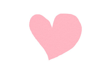 Pink paper heart shape isolated on transparent background. Valentine's Day. Red heart with shadow. Love. Illustration.