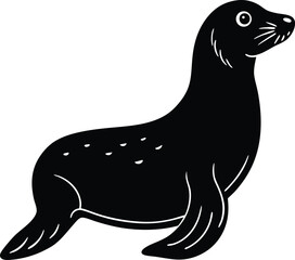 Seal silhouette isolated on transparent background