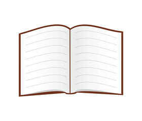 Flat design icon of an open book