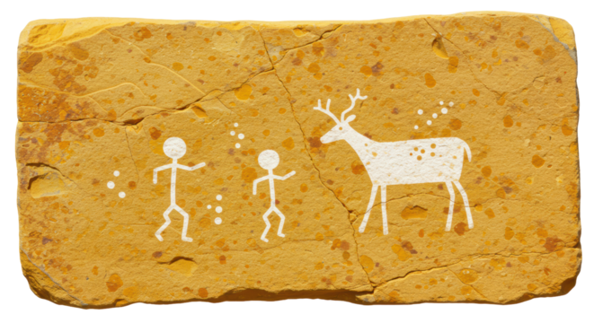 Isolated Ancient Rock Painting