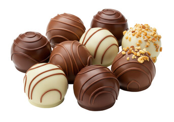 Isolated Assortment of Chocolate Truffles - Gourmet Indulgence