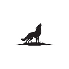 wolf howling silhouette illustration 
