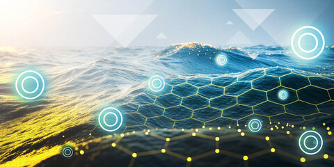 Communication and connection of online data networks and the power of fast wireless technology. 3d rendering