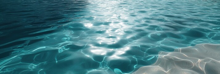 Sparkling sunlit ocean waves on a clear day