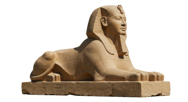Isolated Sculpture of Great Sphinx of Giza