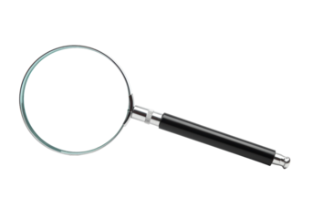 Isolated Classic Magnifying Glass with Black Handle