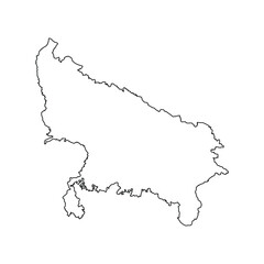 Obraz premium Uttar Pradesh Map Outline Vector Design