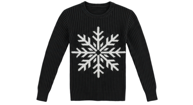 Isolated snowflake pattern knitted sweater