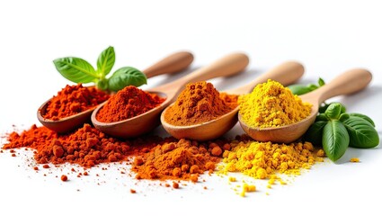 spices on white background