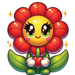 Fototapeta premium Funny sunflower cartoon for baby t-shirt vector design