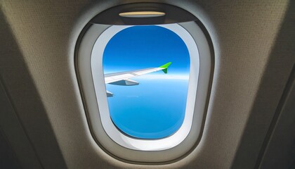 view from airplane window View of an Airplane Wing from a Porthole