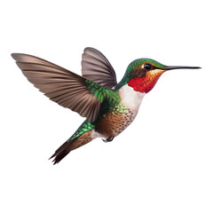 hummingbird in flight on transparent background