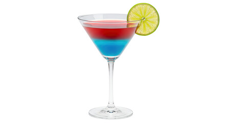 Isolated Layered Cocktail with Lime