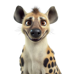 smiling cartoon hyena on transparent background