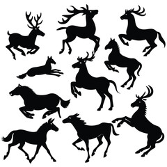 Dynamic Animal Poses Running Horse