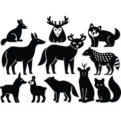 Forest and Woodland Animals Bear Deer Fox Raccoon