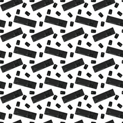 Seamless keyboard and mouse pattern. Computer accessory gaming equipment tech design