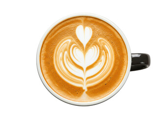 Isolated Latte Art Heart from Above