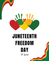 Obraz premium Independence Day Juneteenth. Emancipation or Freedom Day. A celebration of American history. Vector illustration