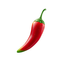A single red chili pepper with a green stem isolated against a solid black background image view isolated white background