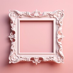 vintage antique style frame in pastel pink color