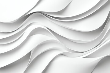 Obraz premium Abstract White Paper Fold Layers Textured Wave Pattern Background