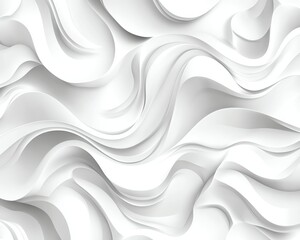 Obraz premium Abstract White Seamless Pattern with Smooth Curves and Lines