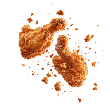 fried chicken legs on white background