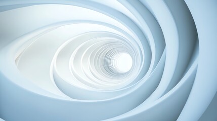 Abstract White Spiral Structure with Shallow Depth and Subtle Lighting