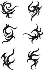 Tribal Flame  Ornament and Dragon Tattoo Designs