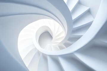 Obraz premium Abstract White Spiral Structure with Shallow Depth and Subtle Lighting