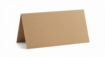 Kraft place card on white background for events and dining  