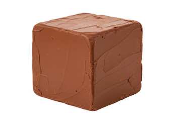 Isolated Square Block of Chocolate Fudge