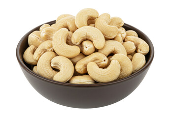 Isolated Bowl Full of Creamy Cashew Nuts
