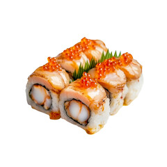 Delicious Grilled Unagi Sushi Rolls Topped with Tobiko