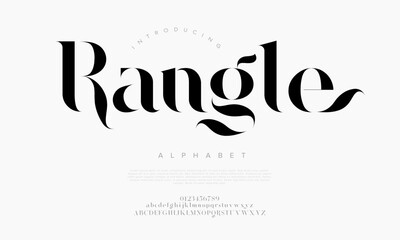 Obraz premium High-contrast modern serif font with unique cuts, perfect for editorial design and headlines