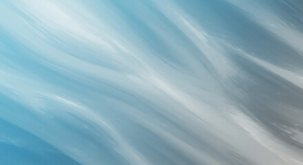 An abstract background with soft, flowing brush strokes in shades of blue, grey, and white. A cool, hand-painted, and modern texture.
