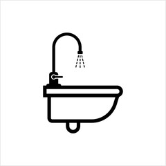 Sink Icon, Water Sink, Hand Basin, Kitchen Sink, Sinker, Washbowl, Plumbing Fixture For Washing Dishwashing, Hand