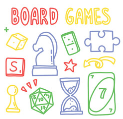 vector set with board game elements